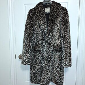Funky Animal Print Faux Fur Winter Coat